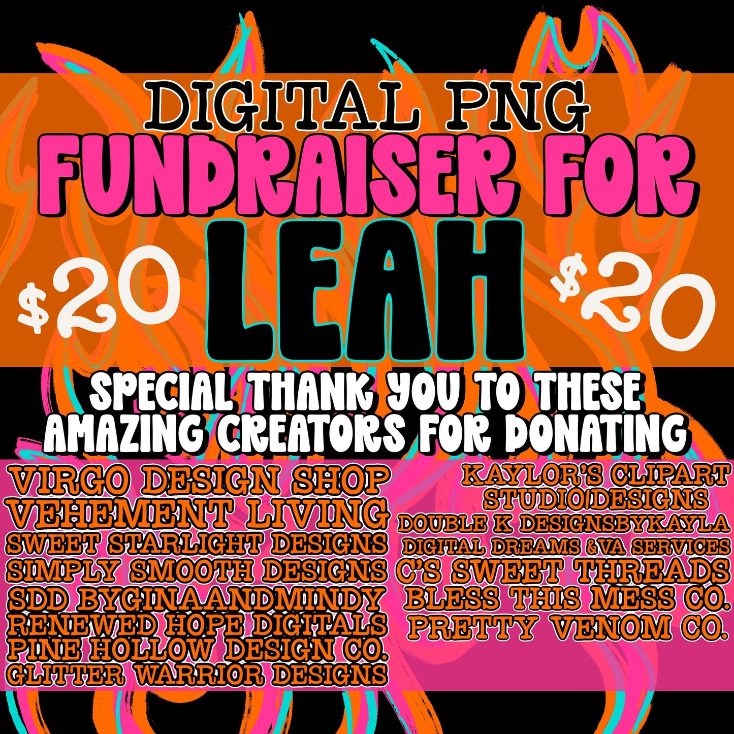 Fundraiser for Leah Collab Drive - Digital Designs PNG