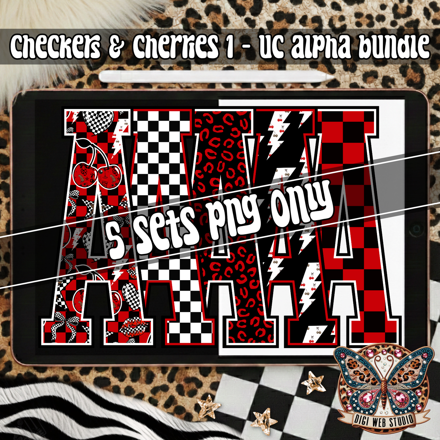 Design Elements - 2026 Checkers & Cherries Alpha Bundle (5 Sets)