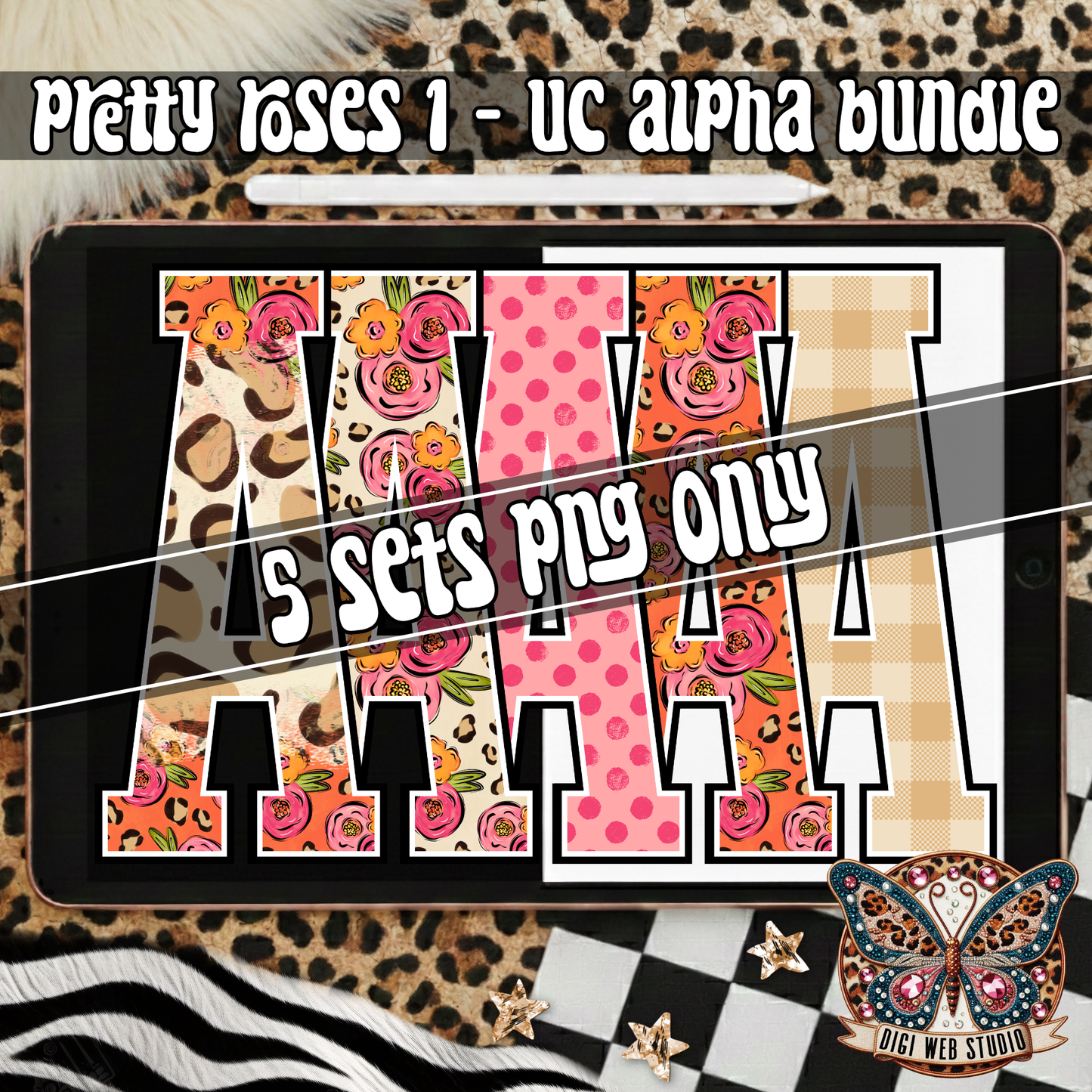 Design Elements - 2026 Pretty Roses 1 Alpha Bundle (5 Sets)