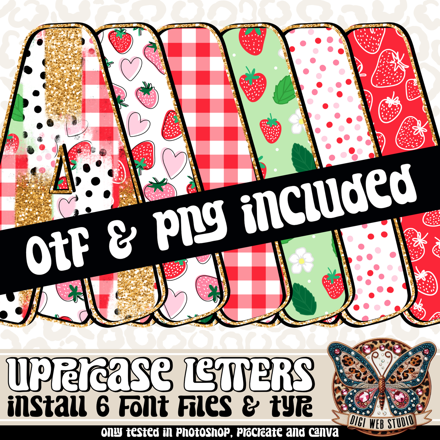 Design Elements - Glamberry Alphas & OTF Files (6 Sets)