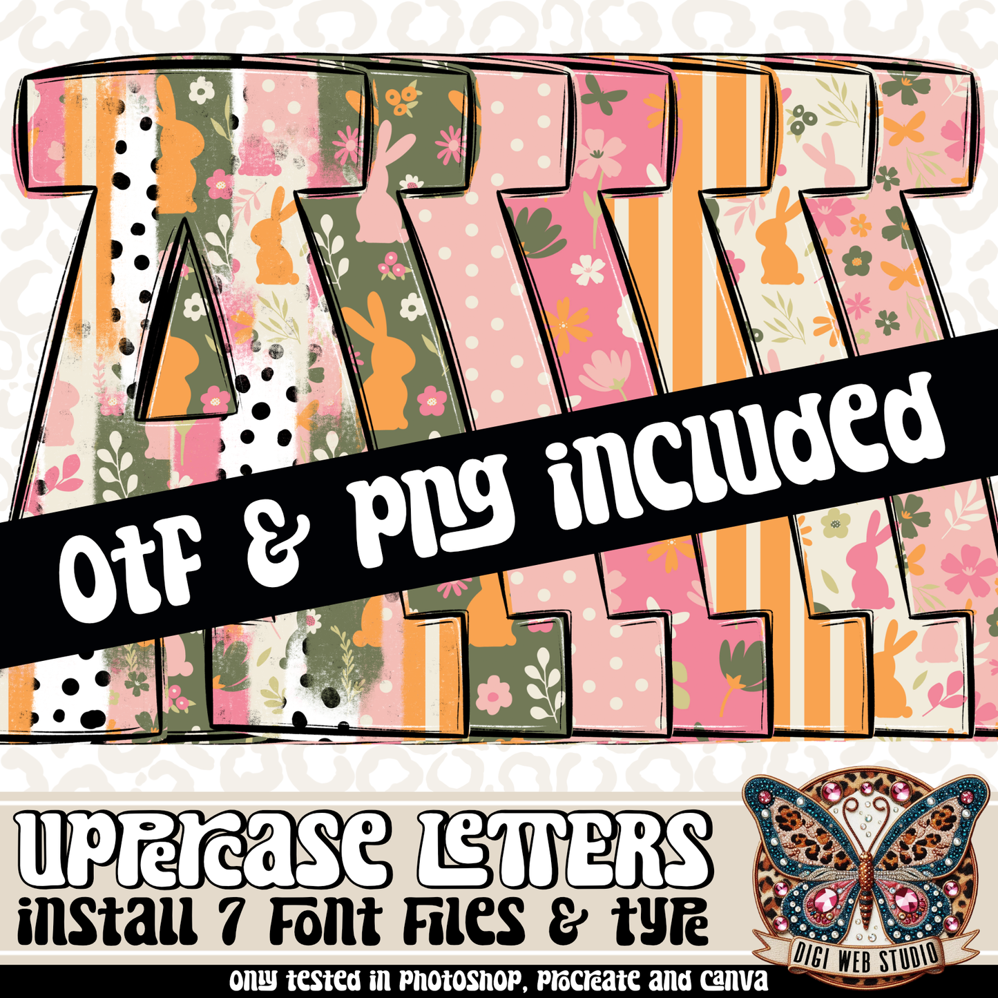 Design Elements - Spring Alphas & OTF Files (7 Sets)