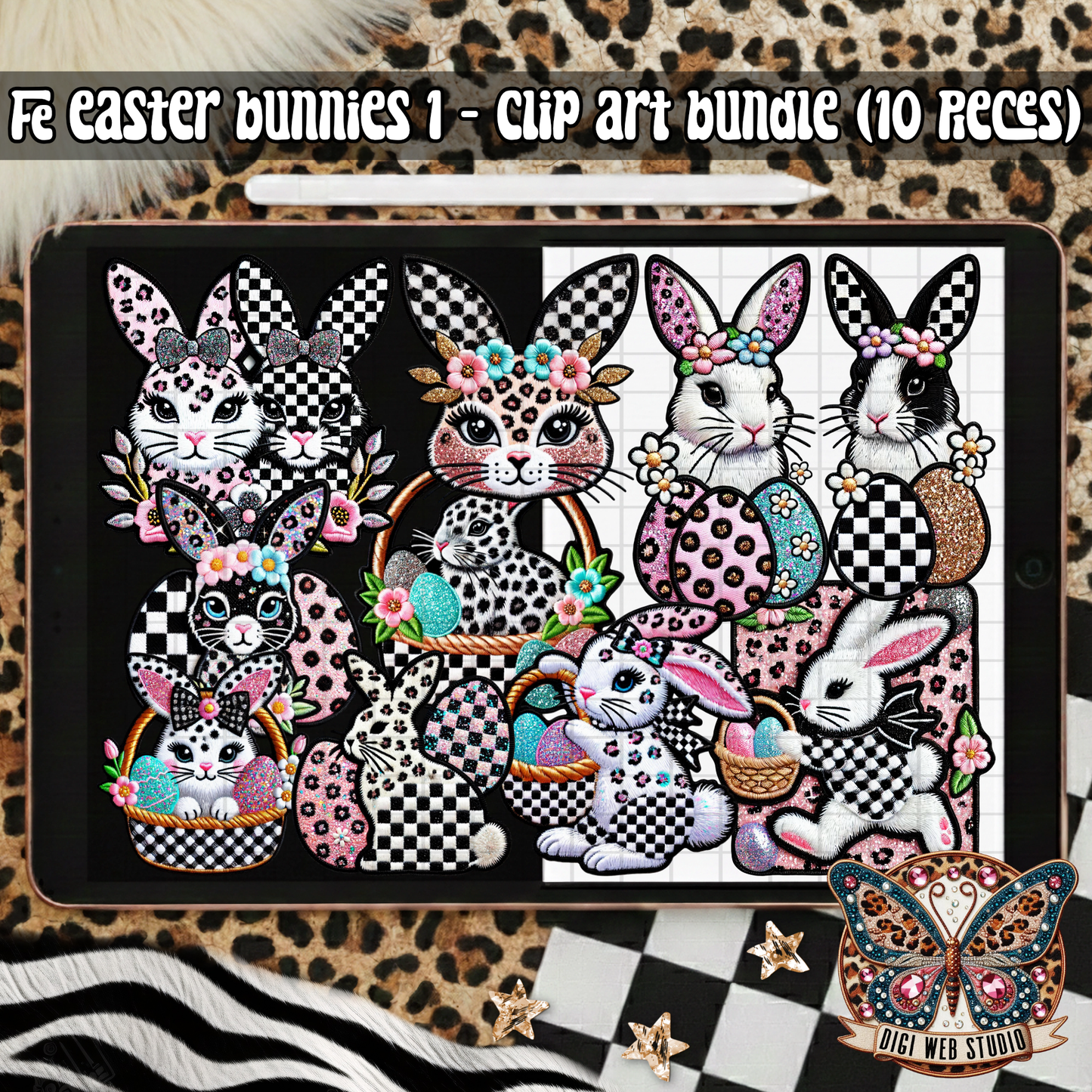 Design Elements - 2025 Clip Art Bundle - FE Easter Bunnies 1