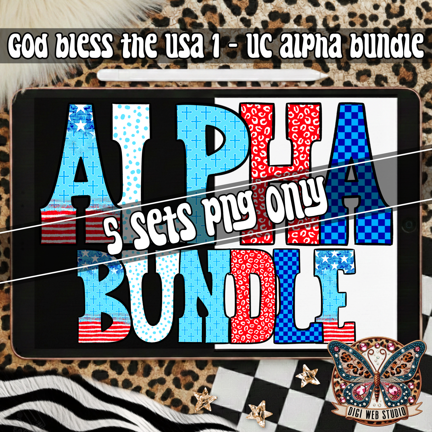 Design Elements - 2026 God Bless The USA 1 Alpha Bundle (5 Sets)