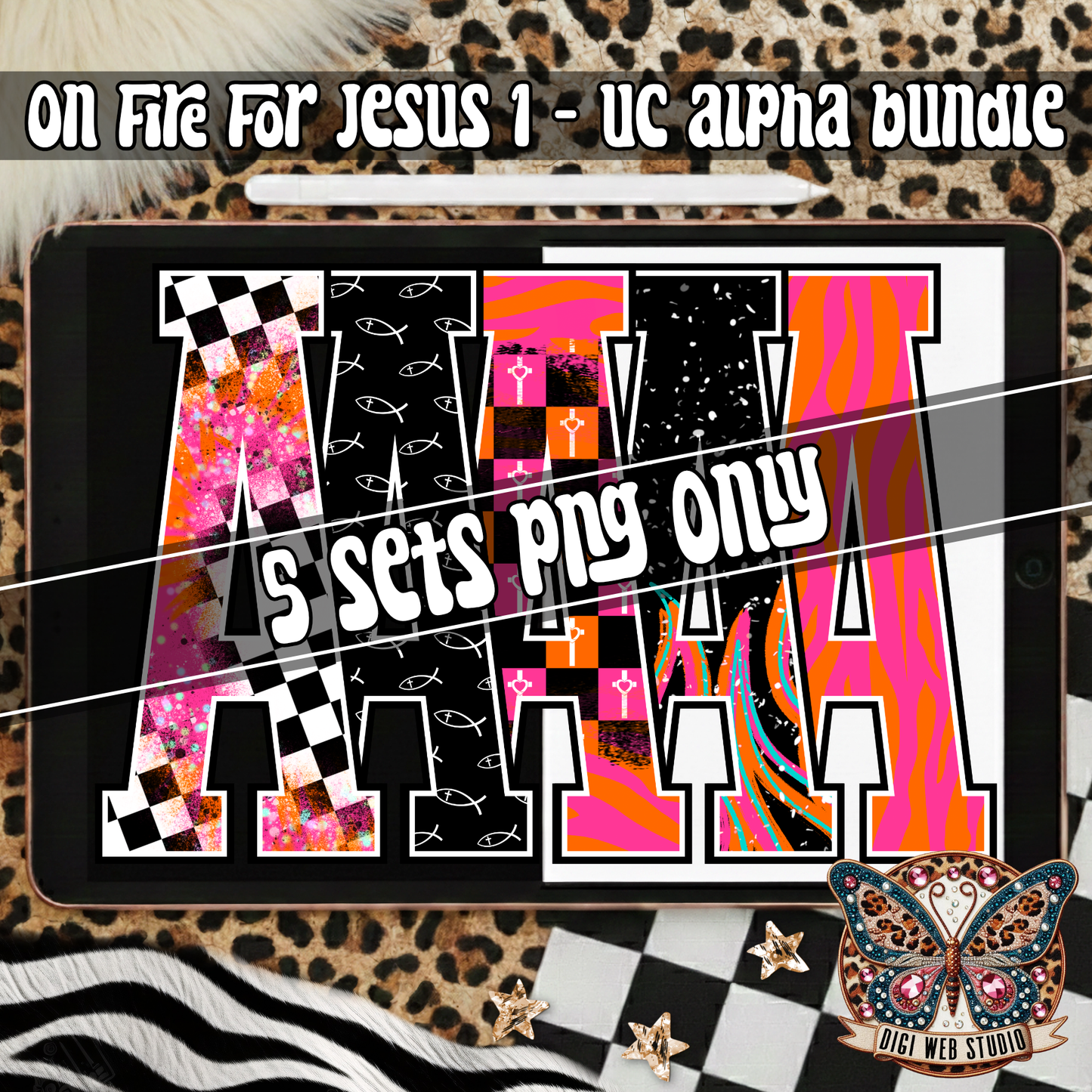 Design Elements - 2026 On Fire For Jesus 1 Alpha Bundle (5 Sets)