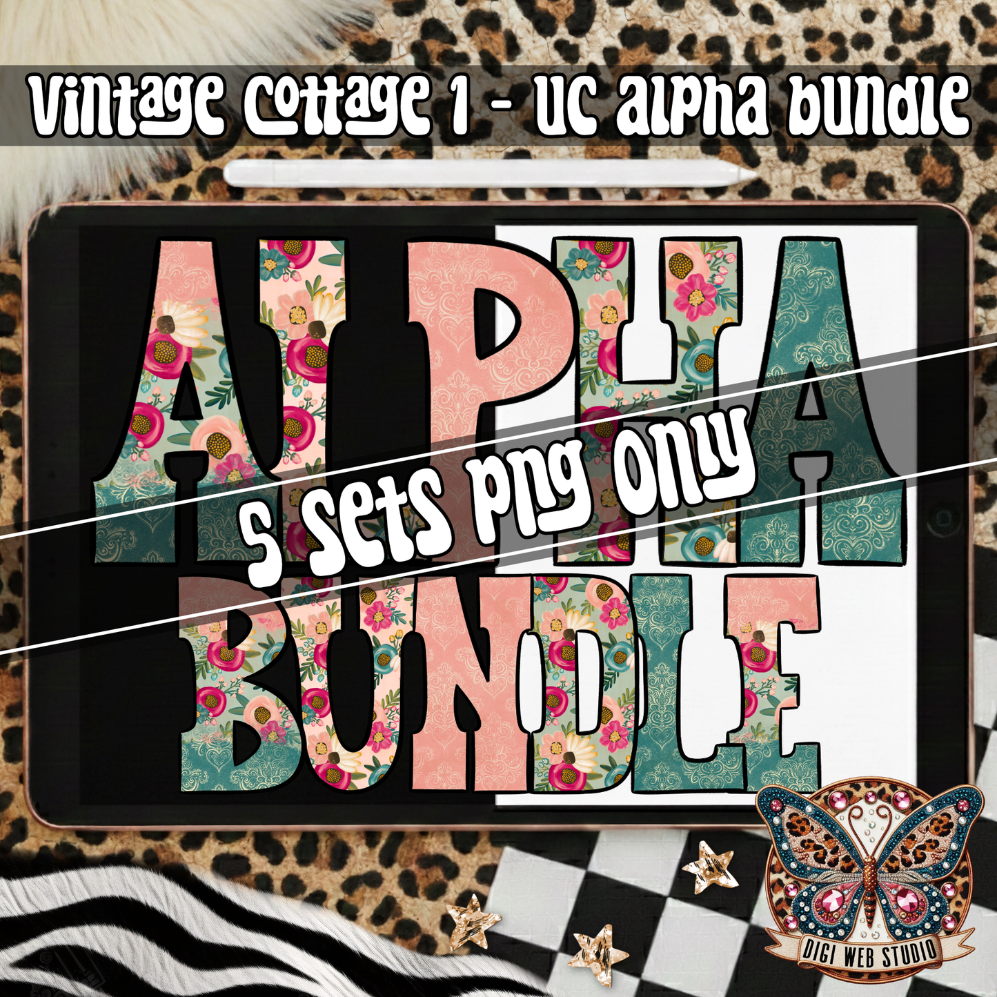 Design Elements - 2026 Vintage Cottage 1 Alpha Bundle (5 Sets)