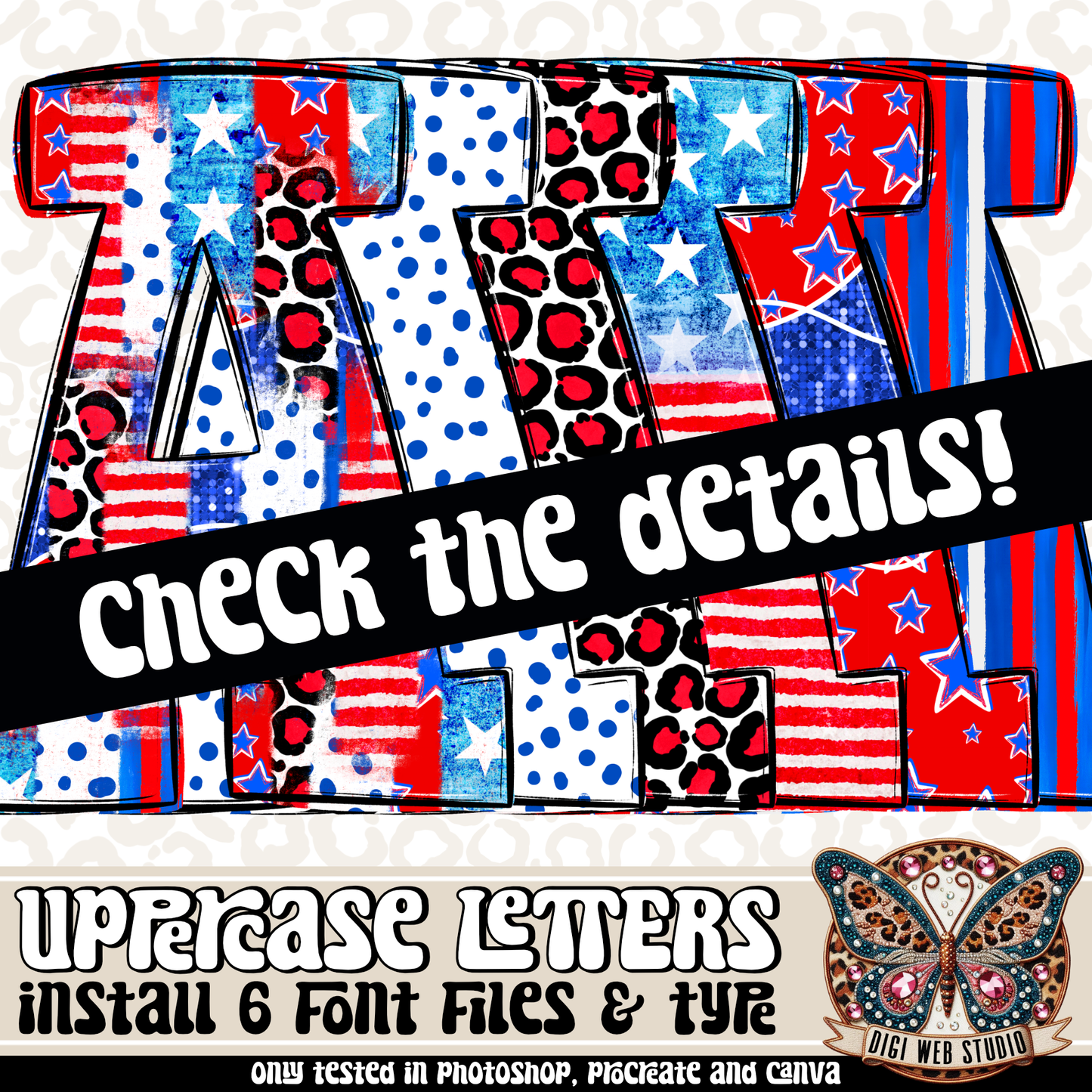 Design Elements - All American Alpha OTF Files (6 Fonts)