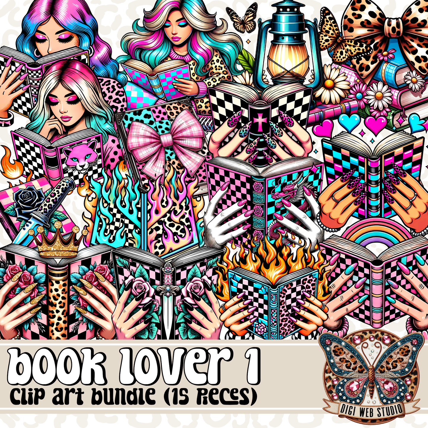 Design Elements - Clip Art Bundle - Book Lover 1