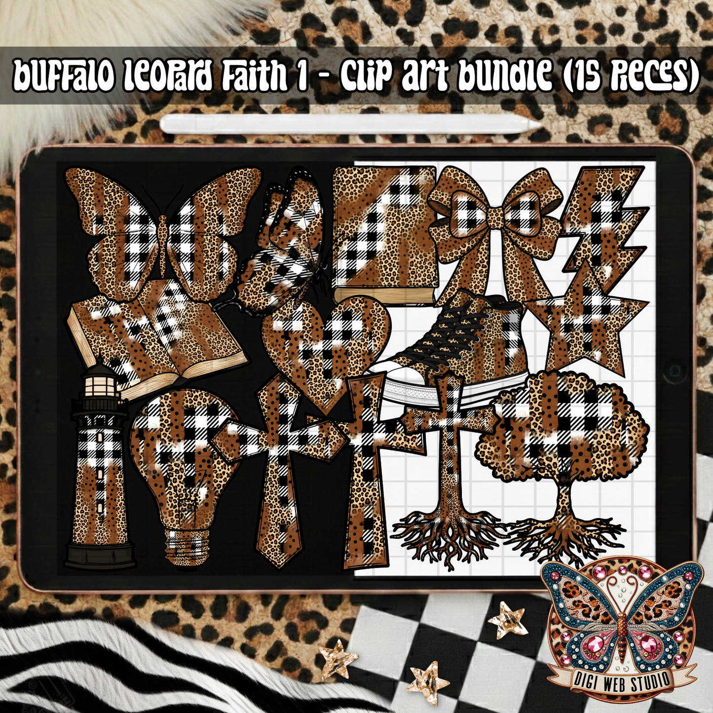 Design Elements - 2025 Clip Art Bundle - Buffalo Leopard Faith 1