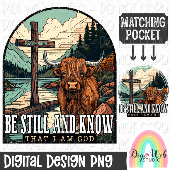 Be Still And Know That I Am God 1 - Digital Design PNG w/ Matching Pocket