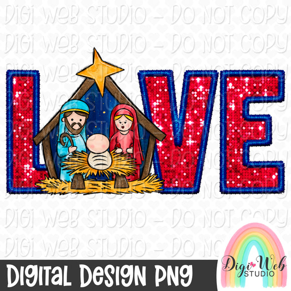 Sparkle Love Nativity 1 - Digital Design PNG