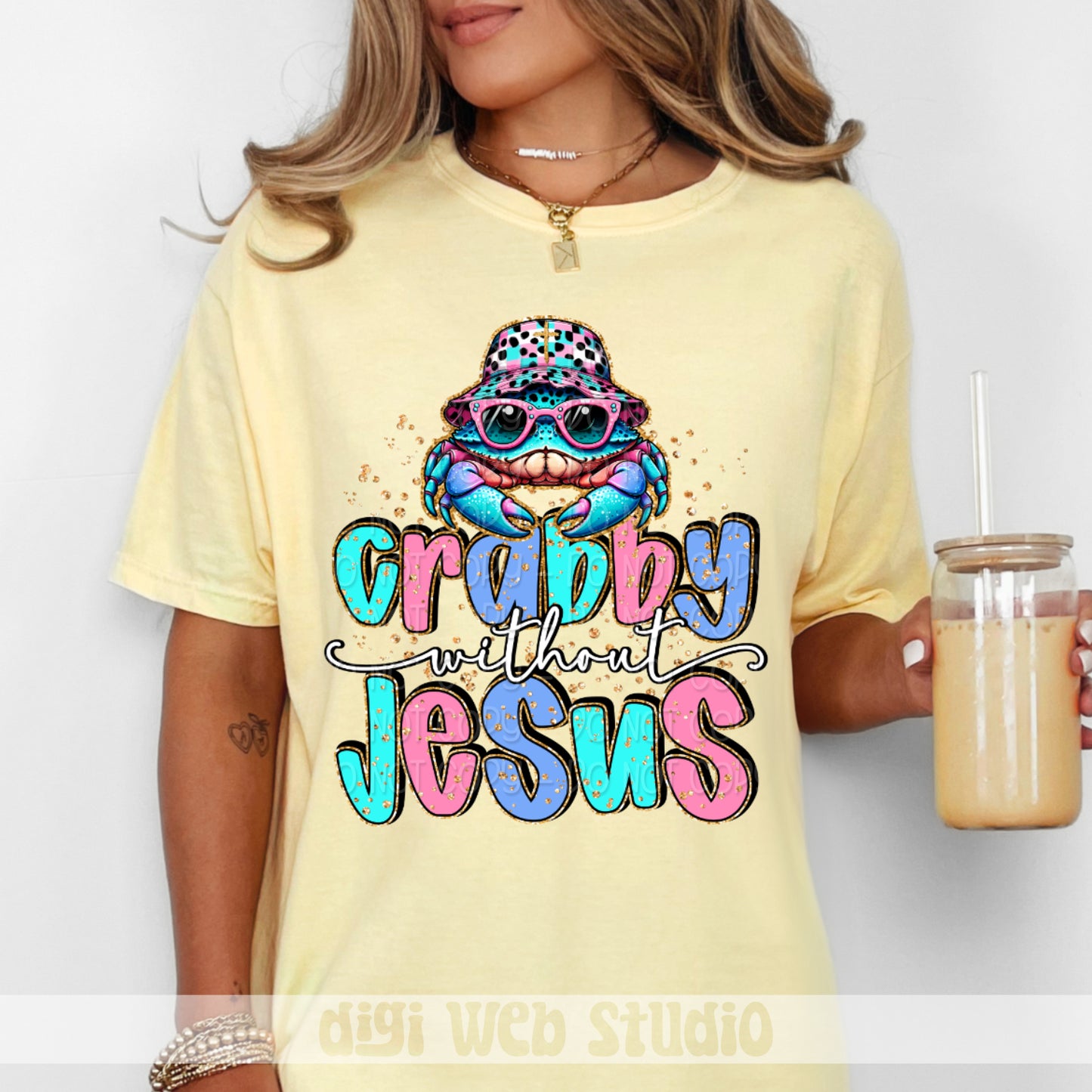 Crabby Without Jesus 1 - 2025 Digital PNG Design