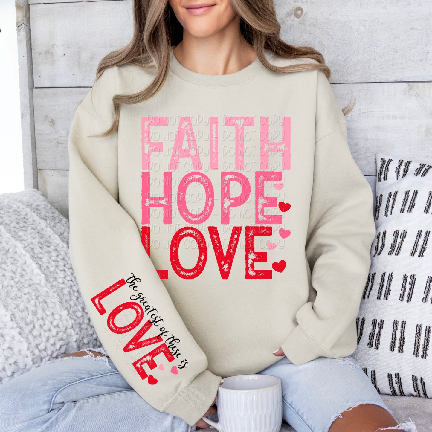 Faith Hope Love 1 - 2024 Digital PNG Design w/ Sleeve
