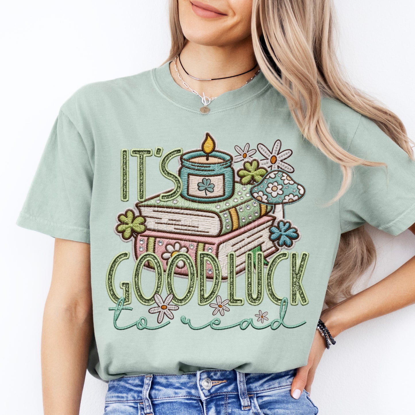 Faux Embroidery It's Good Luck To Read 1 - Digital PNG Design