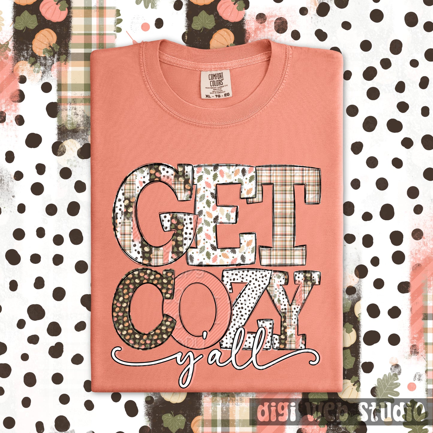 Get Cozy Y'all 1 - 2025 Digital PNG Design