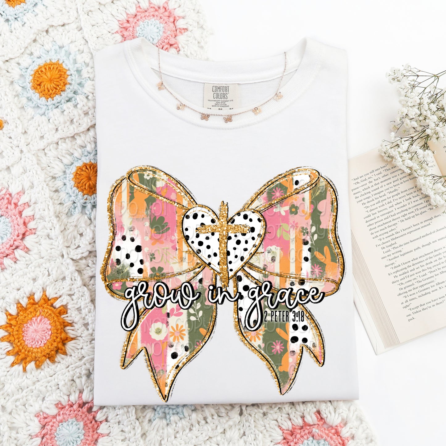 Grow In Grace Easter Bow 1 - Digital PNG Design