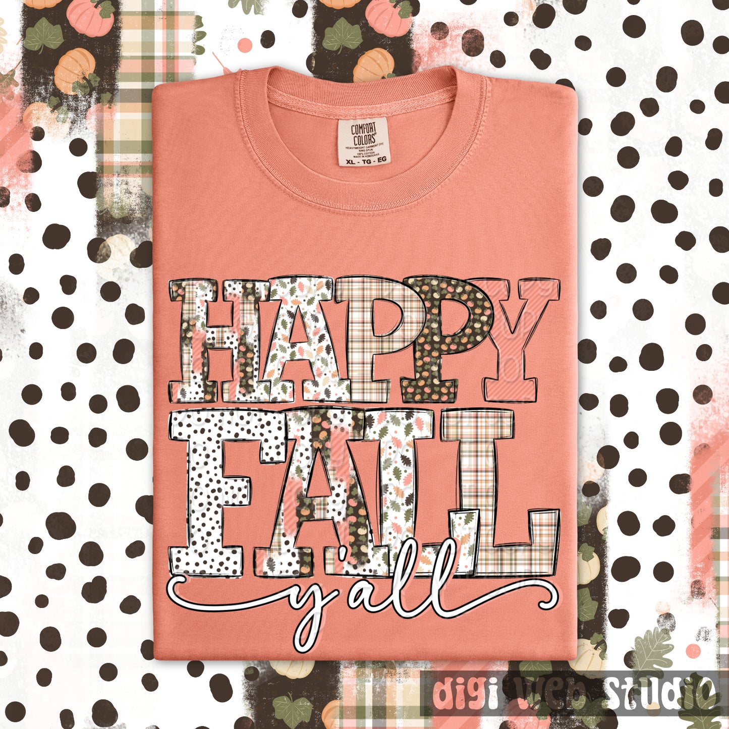 Happy Fall Y'all 1 - 2025 Digital PNG Design