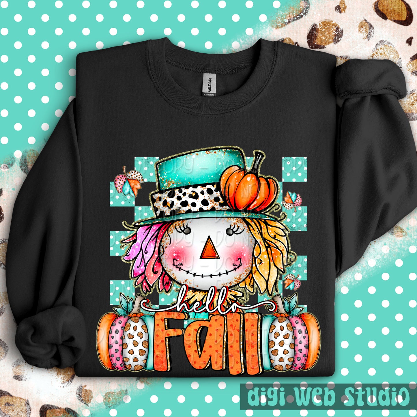 Hello Fall Scarecrow 1 - 2025 Digital PNG Design