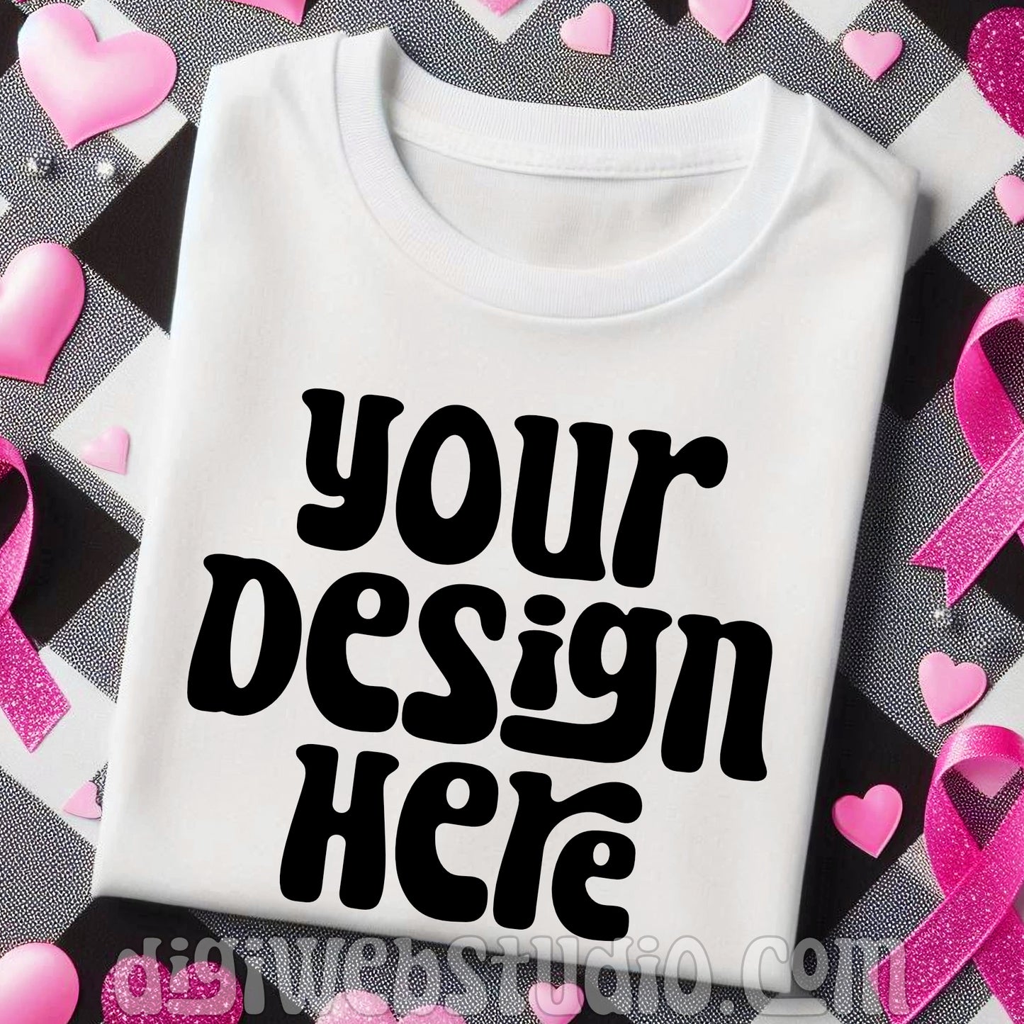 Breast Cancer Awareness White Shirt Mockup 1