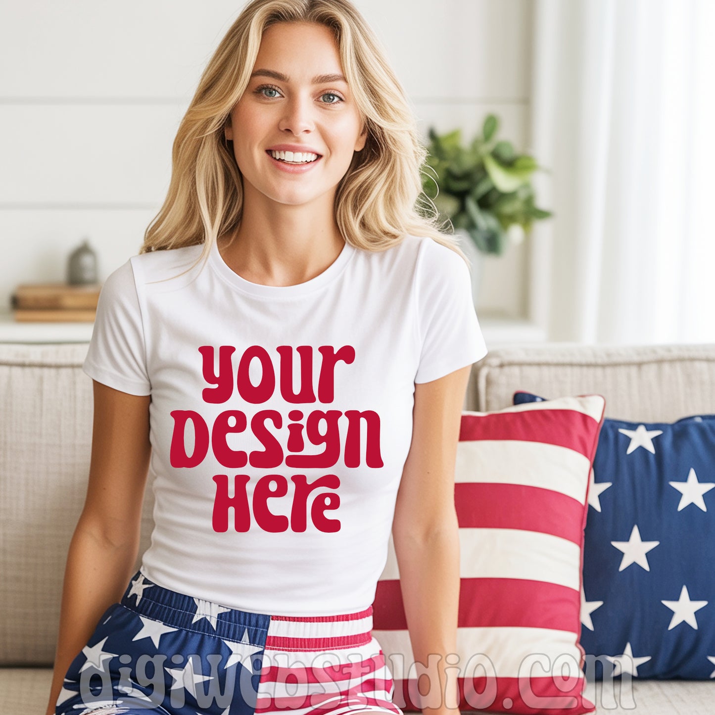 Patriotic White Shirt Mockup 4