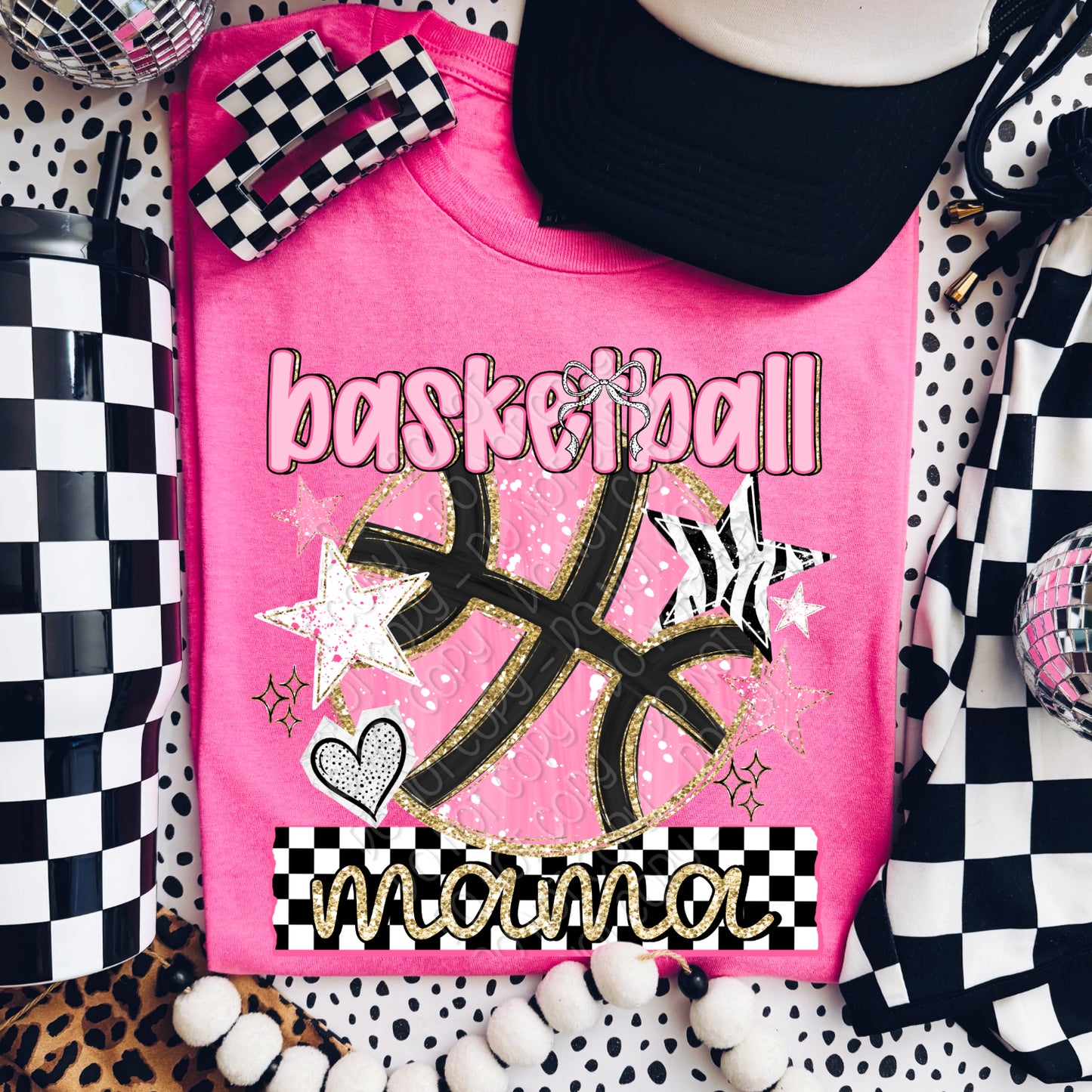 Preppy Basketball Mama 1 - 2026 Digital PNG Design
