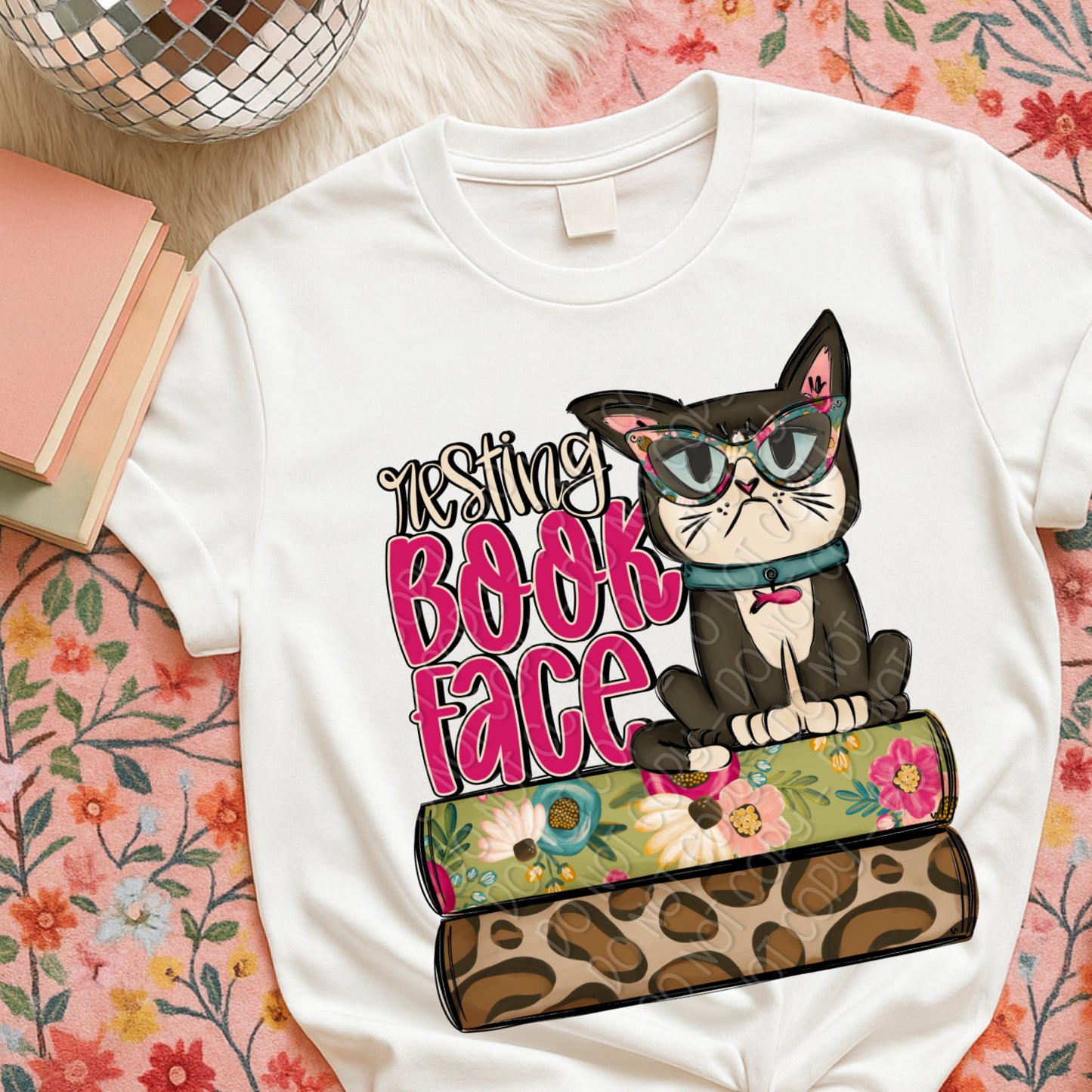 Resting Book Face 1 - 2026 Digital PNG Design