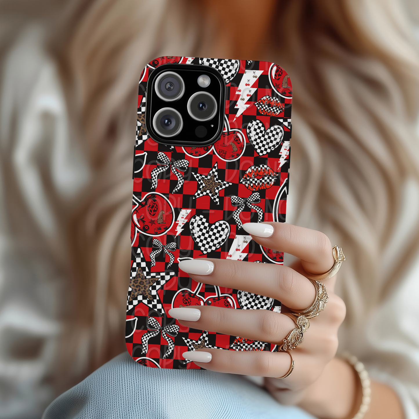 Checkers and Cherries 1 - 2026 Seamless Pattern