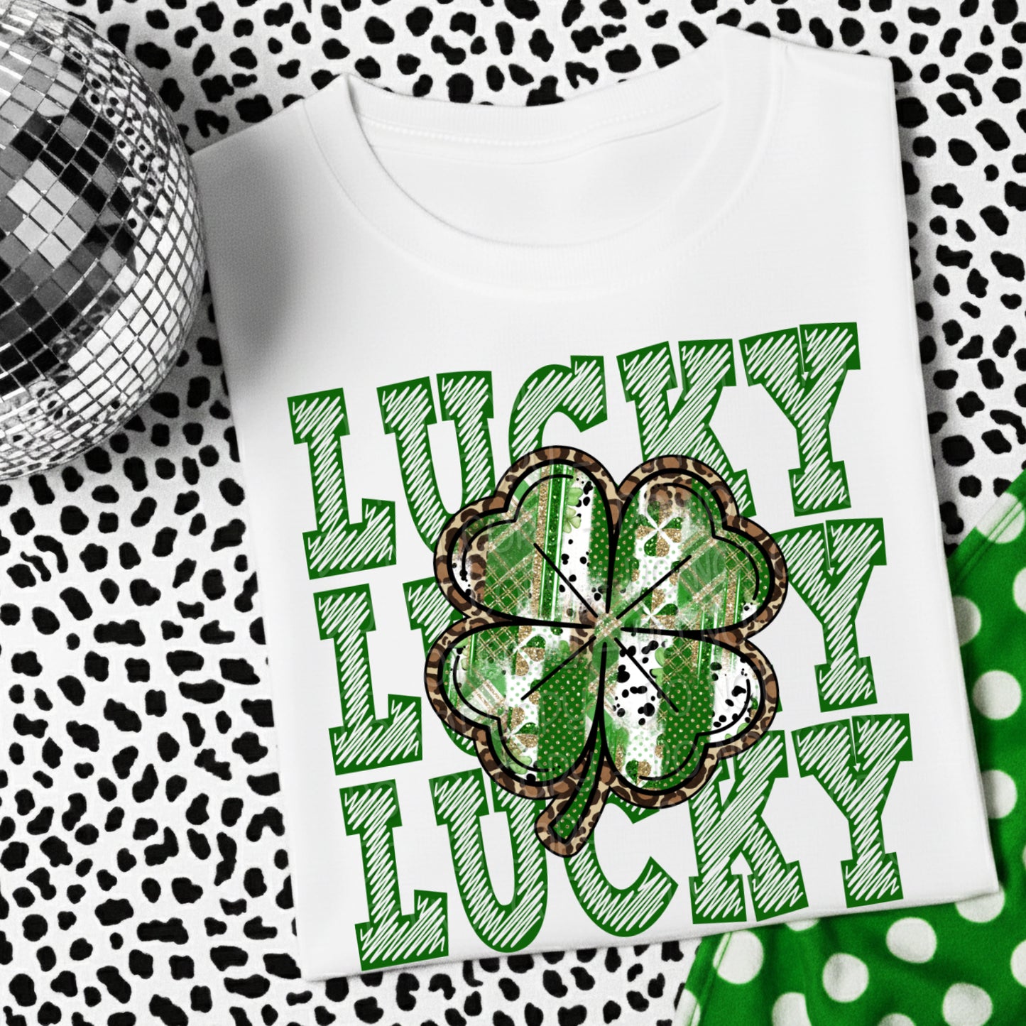 Stacked Lucky w/ Clover 1 - Digital PNG Design