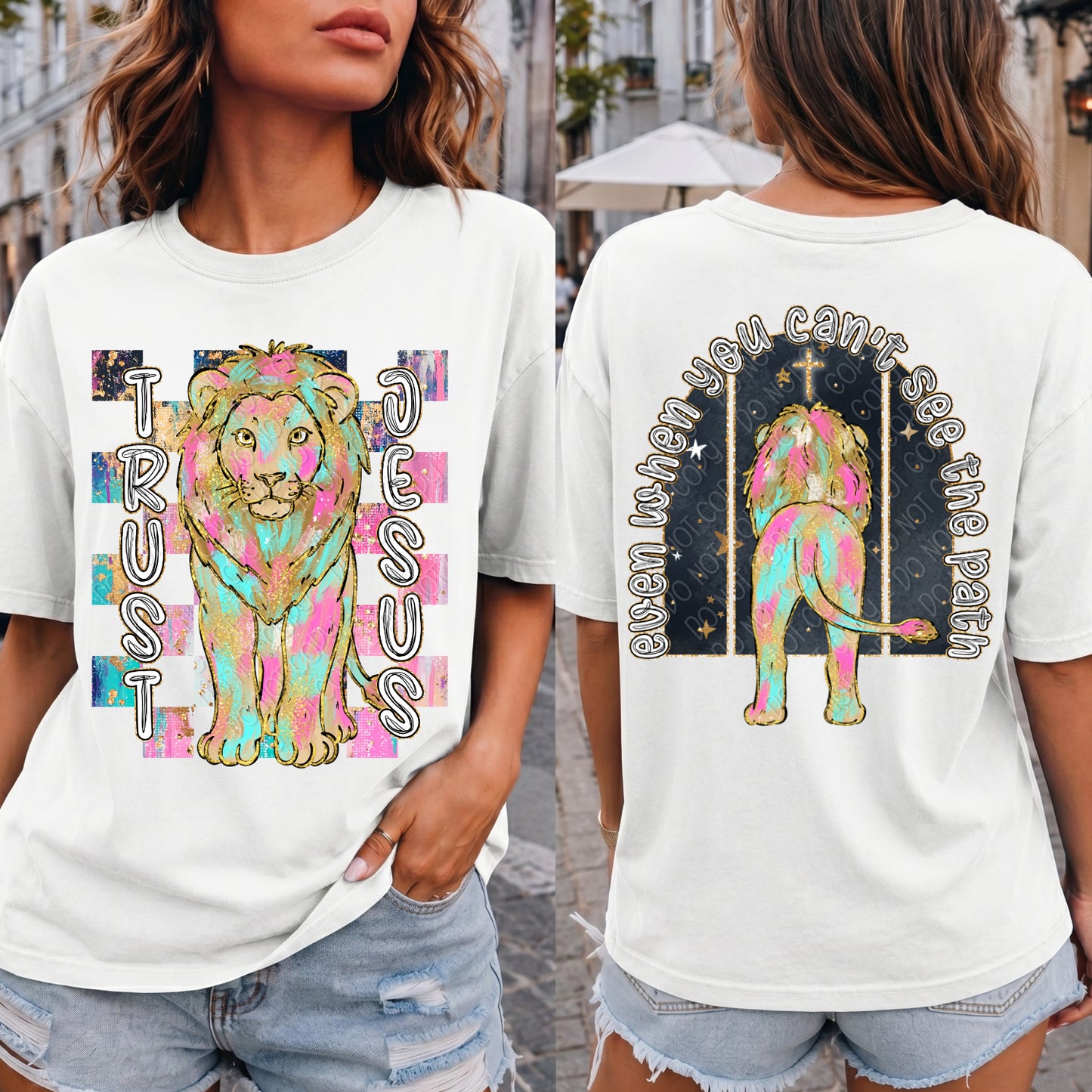 Trust Jesus Even When You Can't See The Path Lion 1 - 2026 Digital PNG Front & Back Design