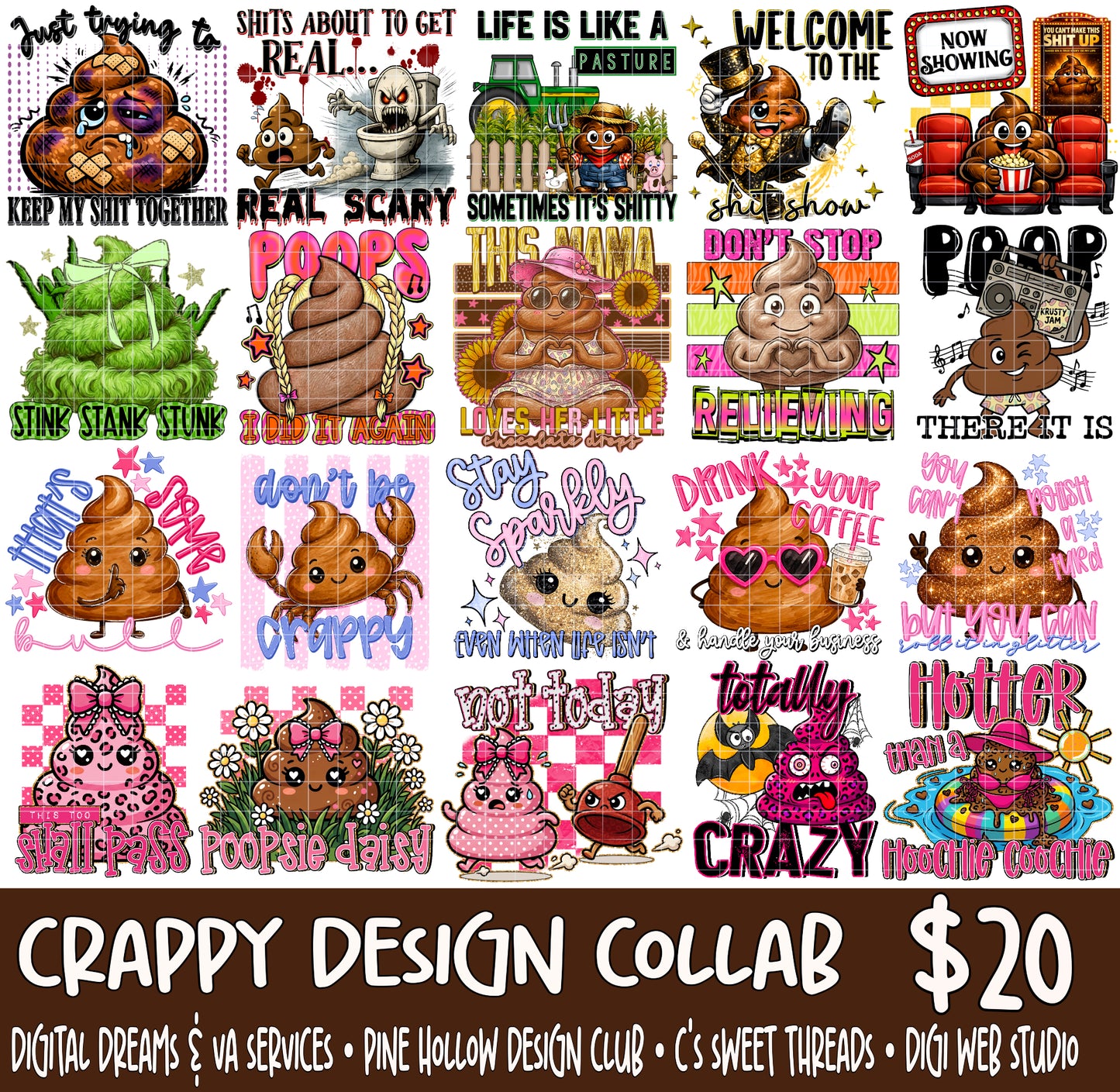 Crappy Design Collab Drive w/ C's Sweet Threads, Pine Hollow Design Co & Digital Dreams & VA Services
