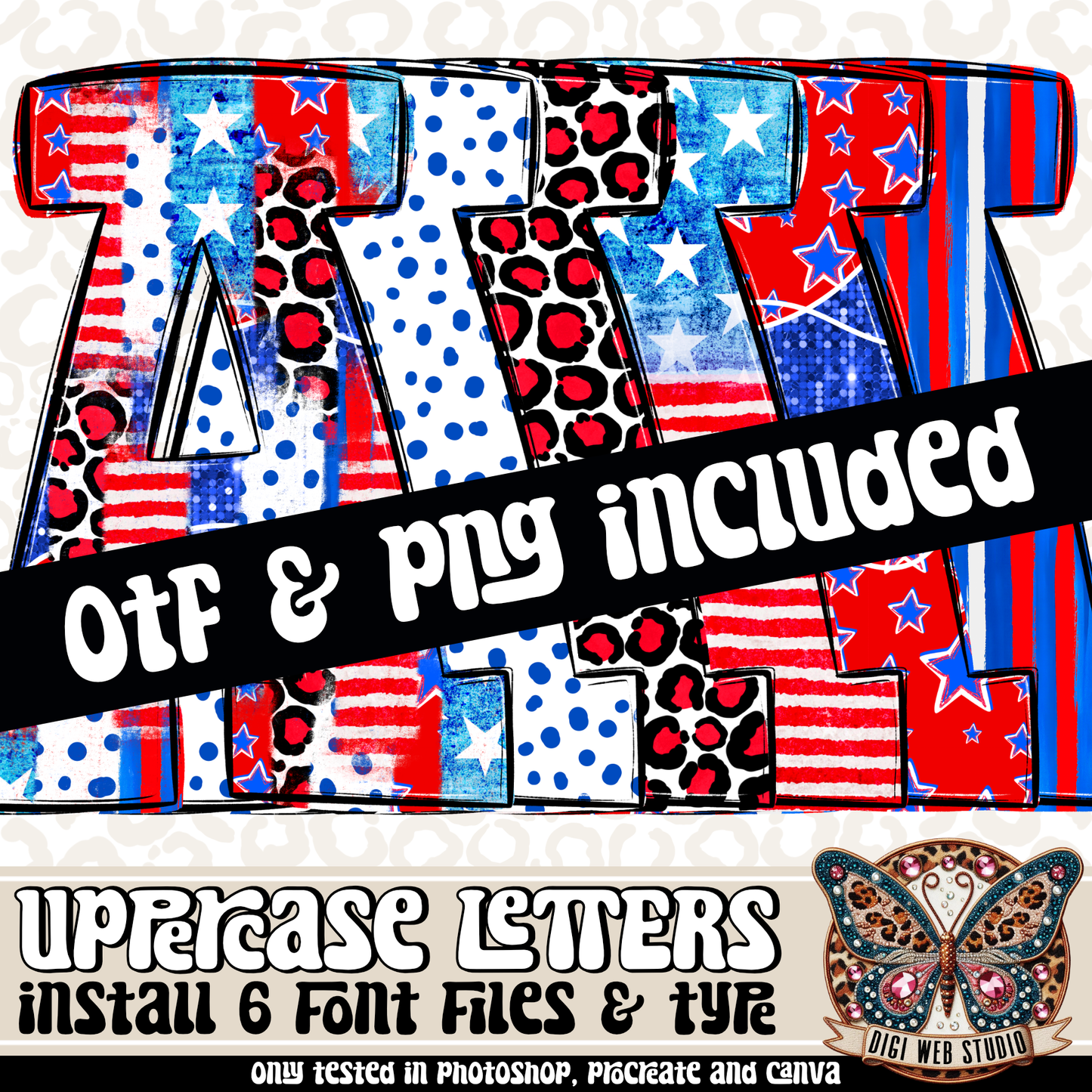 Design Elements - All American Alphas & OTF Files (6 Sets)