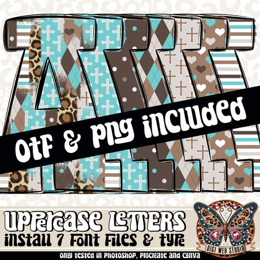 Design Elements - Faith Alphas & OTF Files (7 Sets)