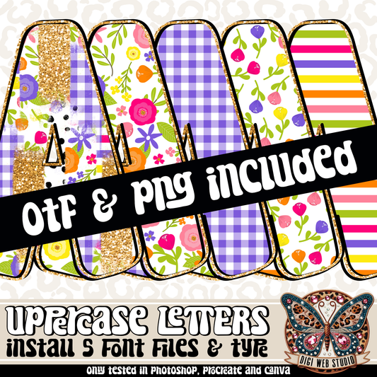 Design Elements - Floral Glam Alphas & OTF Files 2 (5 Sets)
