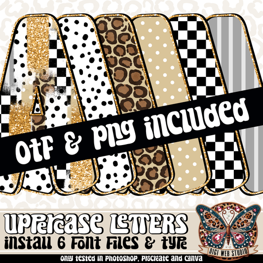 Design Elements - Neutral Glam Alphas & OTF Files (6 Sets)