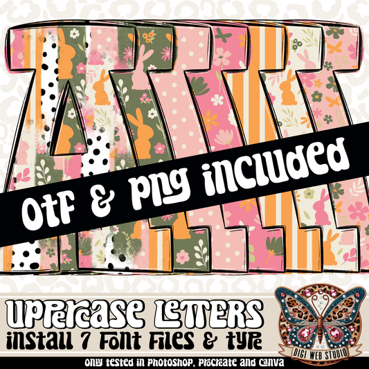 Design Elements - Spring Alphas & OTF Files (7 Sets)