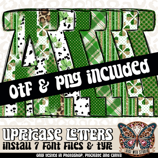 Design Elements - St. Patrick's Day Alphas & OTF Files (7 Sets)