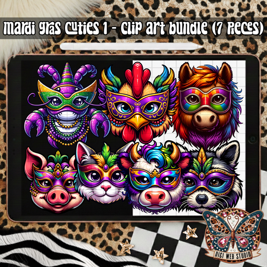 Design Elements - 2025 Clip Art Bundle - Mardi Gras Cuties 1