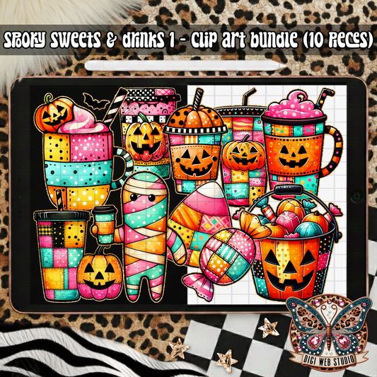 Design Elements - 2025 Clip Art Bundle - Spooky Sweets & Drinks 1