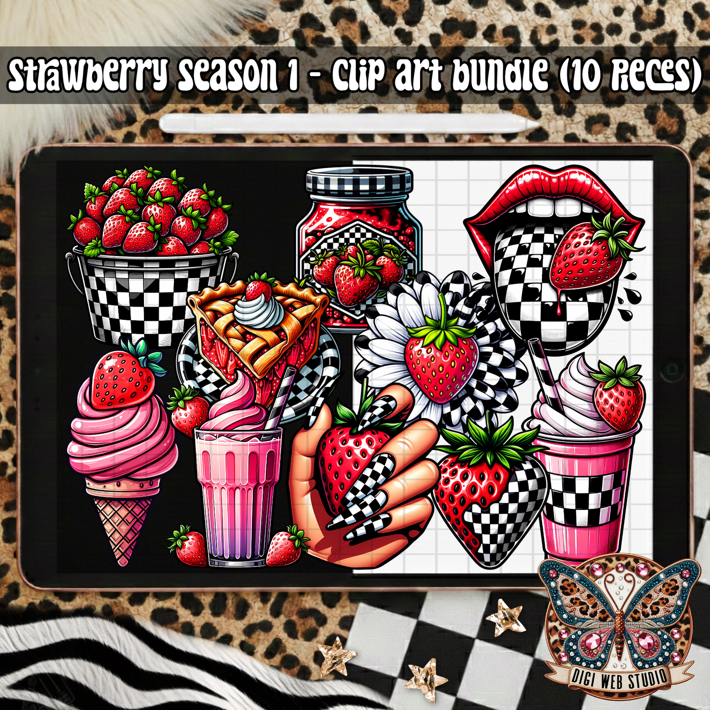 Design Elements - 2025 Clip Art Bundle - Strawberry Season 1