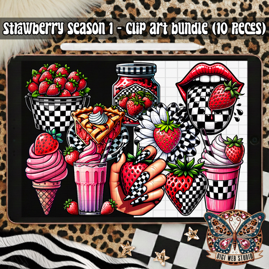 Design Elements - 2025 Clip Art Bundle - Strawberry Season 1