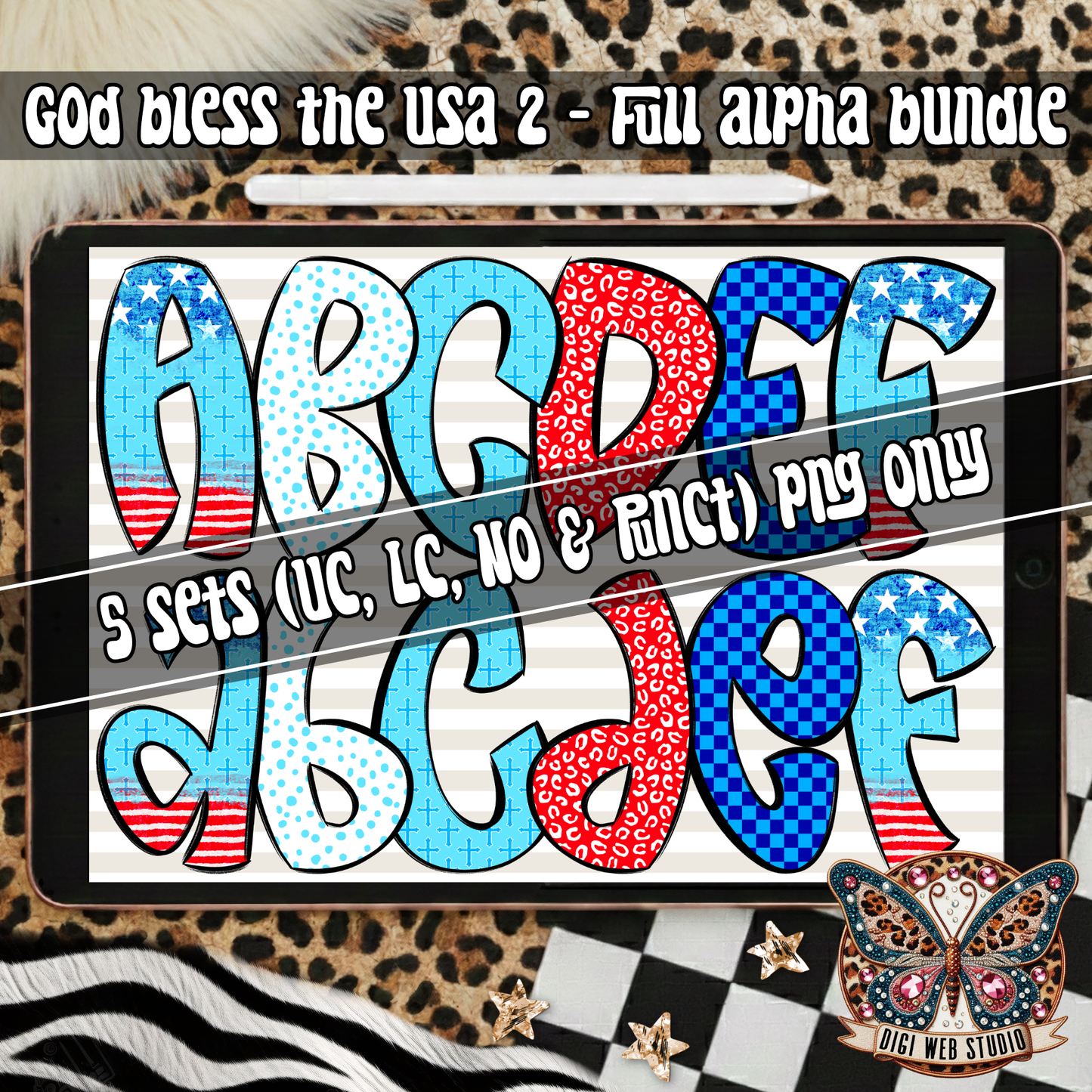 Design Elements - 2026 God Bless The USA 2 Alpha Bundle (5 Sets)