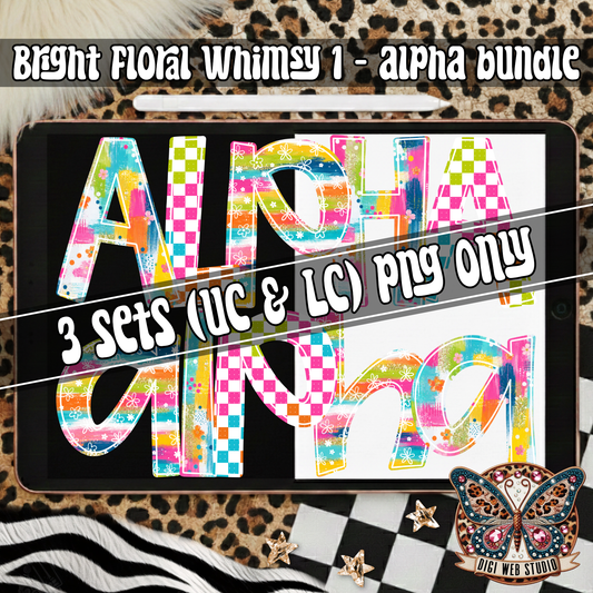 Design Elements - 2026 Bright Floral Whimsy 1 Alpha Bundle (3 Sets)