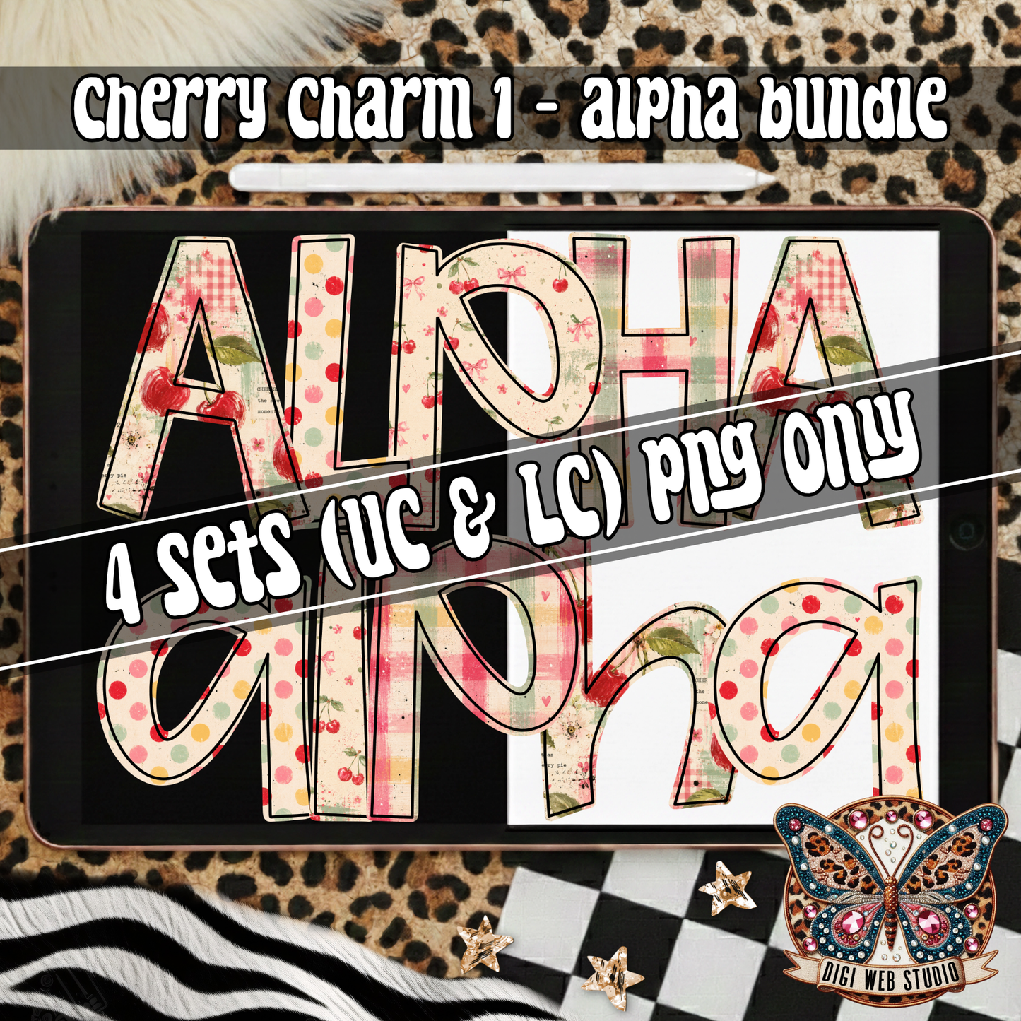 Design Elements - 2026 Cherry Charm 1 Alpha Bundle (4 Sets)
