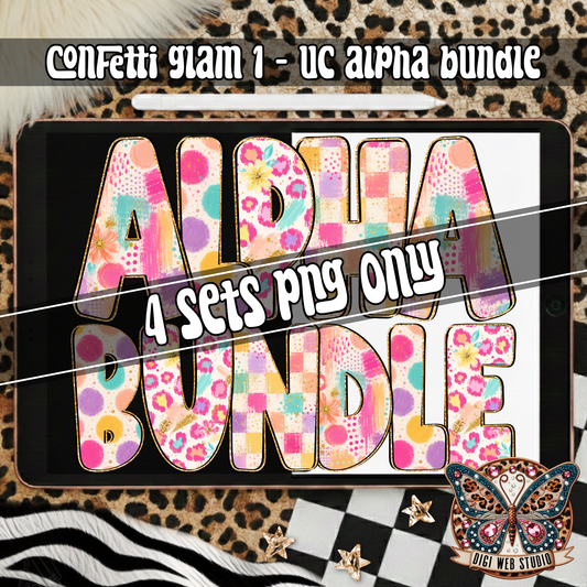 Design Elements - 2026 Confetti Glam 1 Alpha Bundle (4 Sets)