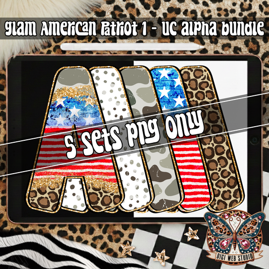 Design Elements - 2026 Glam American Patriot 1 Alpha Bundle (5 Sets)