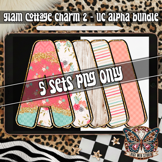 Design Elements - 2026 Glam Cottage Charm 2 Alpha Bundle (5 Sets)
