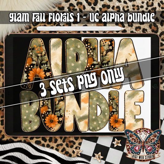 Design Elements - 2026 Glam Fall Florals 1 Alpha Bundle (3 Sets)