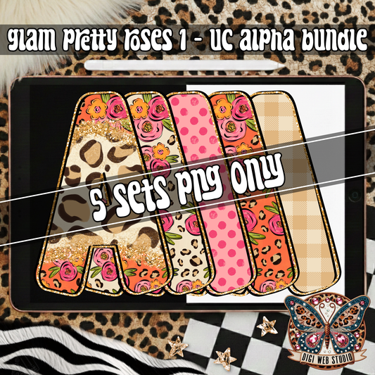 Design Elements - 2026 Glam Pretty Roses 1 Alpha Bundle (5 Sets)