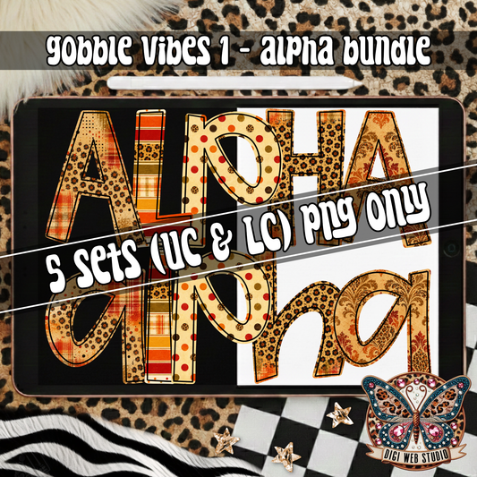 Design Elements - 2026 Gobble Vibes 1 Alpha Bundle (5 Sets)