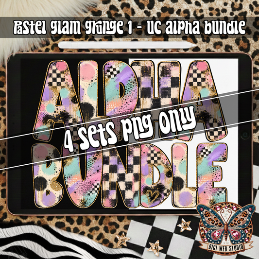 Design Elements - 2026 Pastel Glam Grunge 1 Alpha Bundle (4 Sets)