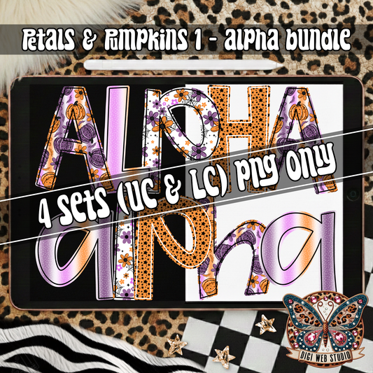 Design Elements - 2026 Petals & Pumpkins 1 Alpha Bundle (4 Sets)